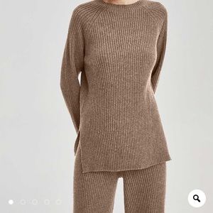 nap 100% cashmere rib-knit pullover sweater